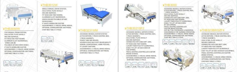 Medical Equipment Wooden Electric Nursing Patient Hospital Bed with Three Function