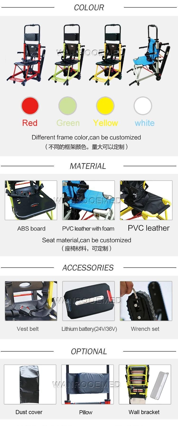 Ea-6fpn Electric Emergency Adjustable Folding Evacuation Chair Climbing Stair Stretcher