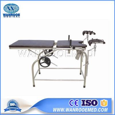 a-2005A Hospital Stainless Steel Gynecology Obstetric Delivery Birthing Parturition Table