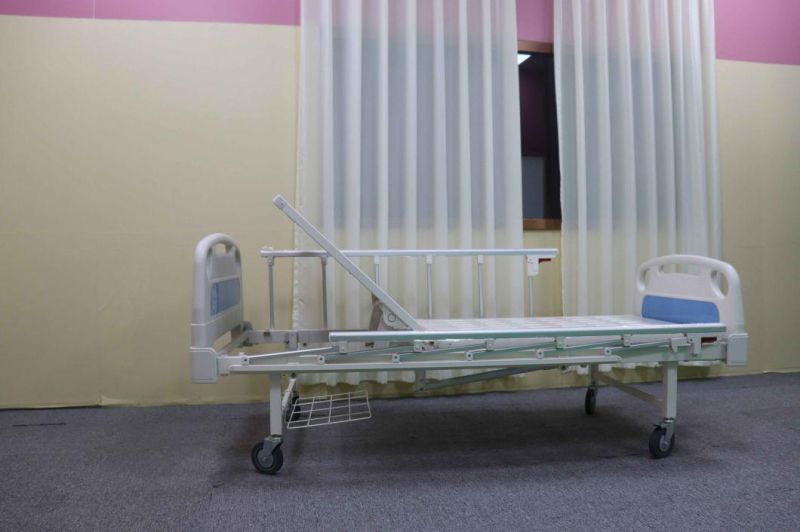 Medical Equipment Nursing Bed ABS Single Crank Manual Hospital Bed for Sale