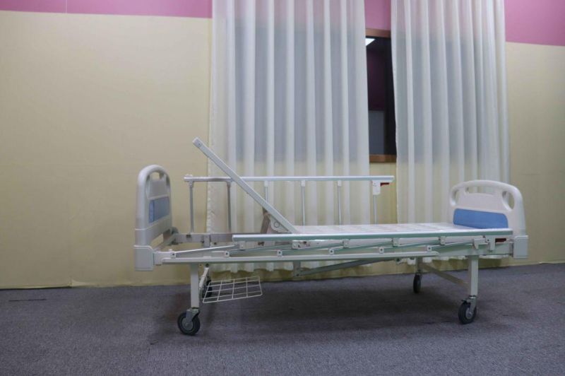 Medical Equipment Nursing Bed ABS Single Crank Manual Hospital Bed for Sale