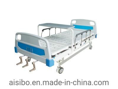 Hospital Medical Equipment Adjustable Medical Furniture Folding Manual Patient Nursing Hospital Bed with Casters