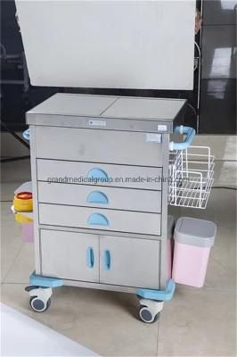 Factory Price Hospital Clinic Cart Movable Medicine Transfusion ABS Emergency Surgical Trolley Medical Equipment