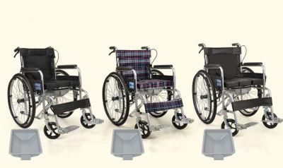 OEM European Style Non Power Folding Commode Wheelchair Manufacturer