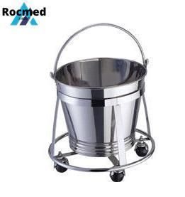 Surgical Trolley Stainless Steel Material Water Cleaning Kick Bucket with Wheels Medical Hospital Used