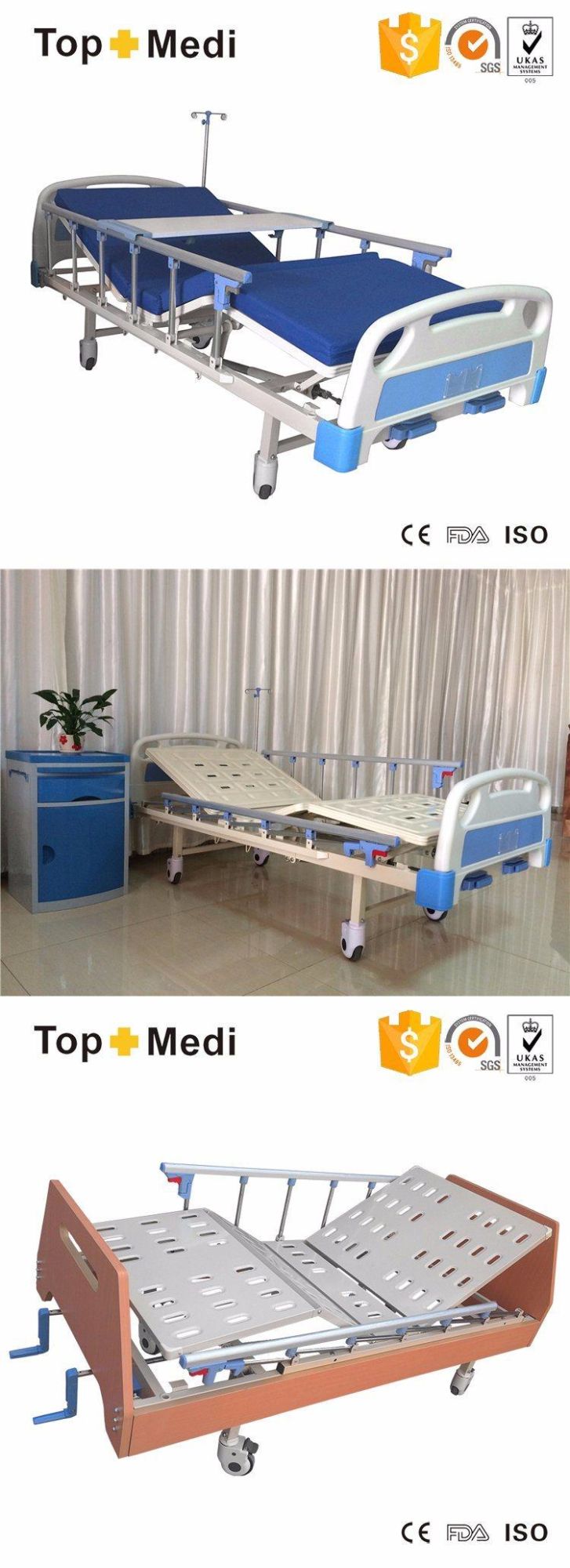 Hospital Equipment Competitive Price 2 Cranks Medical Nursing Bed for Hospital