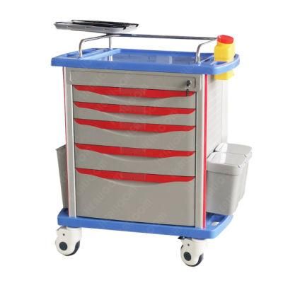 in Stock China Manufacture Medical Hospital ABS Emergency Trolley