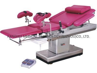 Electric Multifunction Obstetric Table Flexible Leg Section with Stainless Steel Frame Three Wheels