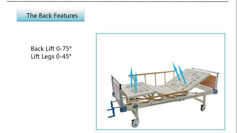 Aluminum Alloy Guardrails 2 Function Hospital Bed Price Bc02-2b