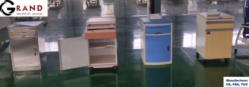 Wholesale Hospital Furniture C8 Modern ABS Bedsiade Cabinet/Table with Drawers