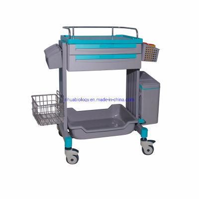 Hospital Treatment Trolley Surgical Instruments Plastic Emergency Trolley