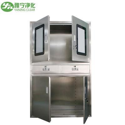 Yaning Hospital Clinic Furniture Stainless Steel Medical Instrument Cabinet