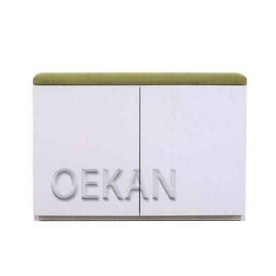 Oekan Hospital Use Furniture Modern Shoe Storage Cabinet Padded Sitting Stool Combination