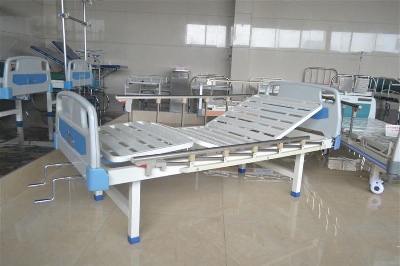 Hopsital Equipment ABS Hanging Head Strip Style Double Shake Bed Manual Clinic Patient Bed Two Functions Hospital Beds