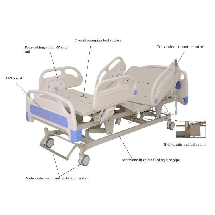 Factory Wholesale Mutilfunction Clinic Hospital Medical Manual Electric Care Bed