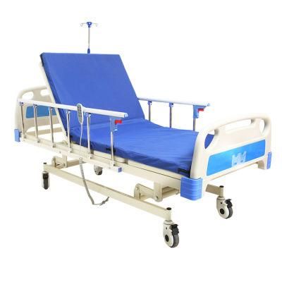 Aluminum Side Rail Side Pedal Central Brake Three Motor Function Electric Hospital Medical Bed for Patient Furniture