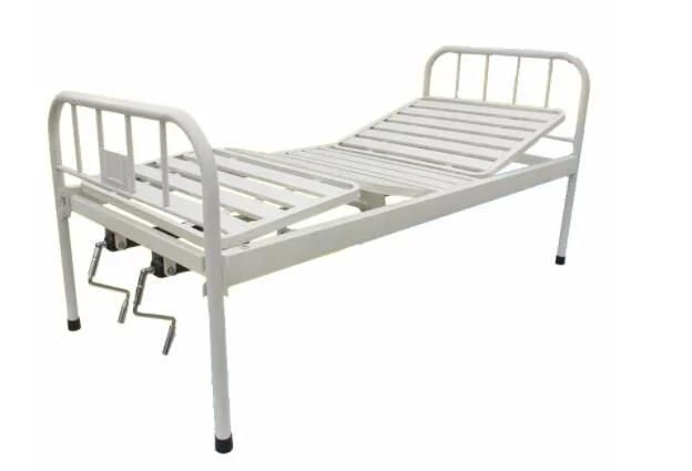 Hospital Equipment Medical Hospital Cheap Manual 2 Cranks Stainless Steel Double Function Nursing Patient Bed