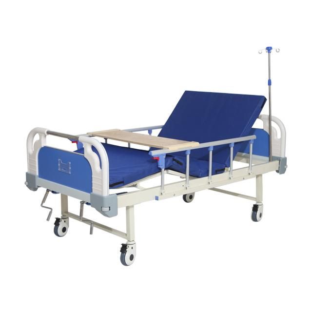 Two Crank Adjustable Hospital Manual Cheap Medical Bed