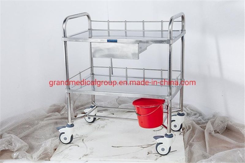 Hospital Equipment Medical Stainless Steel Treatment Nursing Cart Trolley