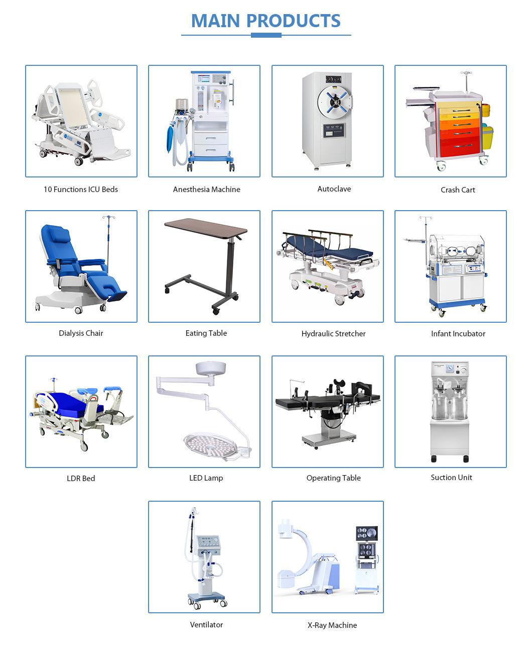 Mn-SUS019 Treatment Nursing Emergency Cart with Layers and Two Drawers