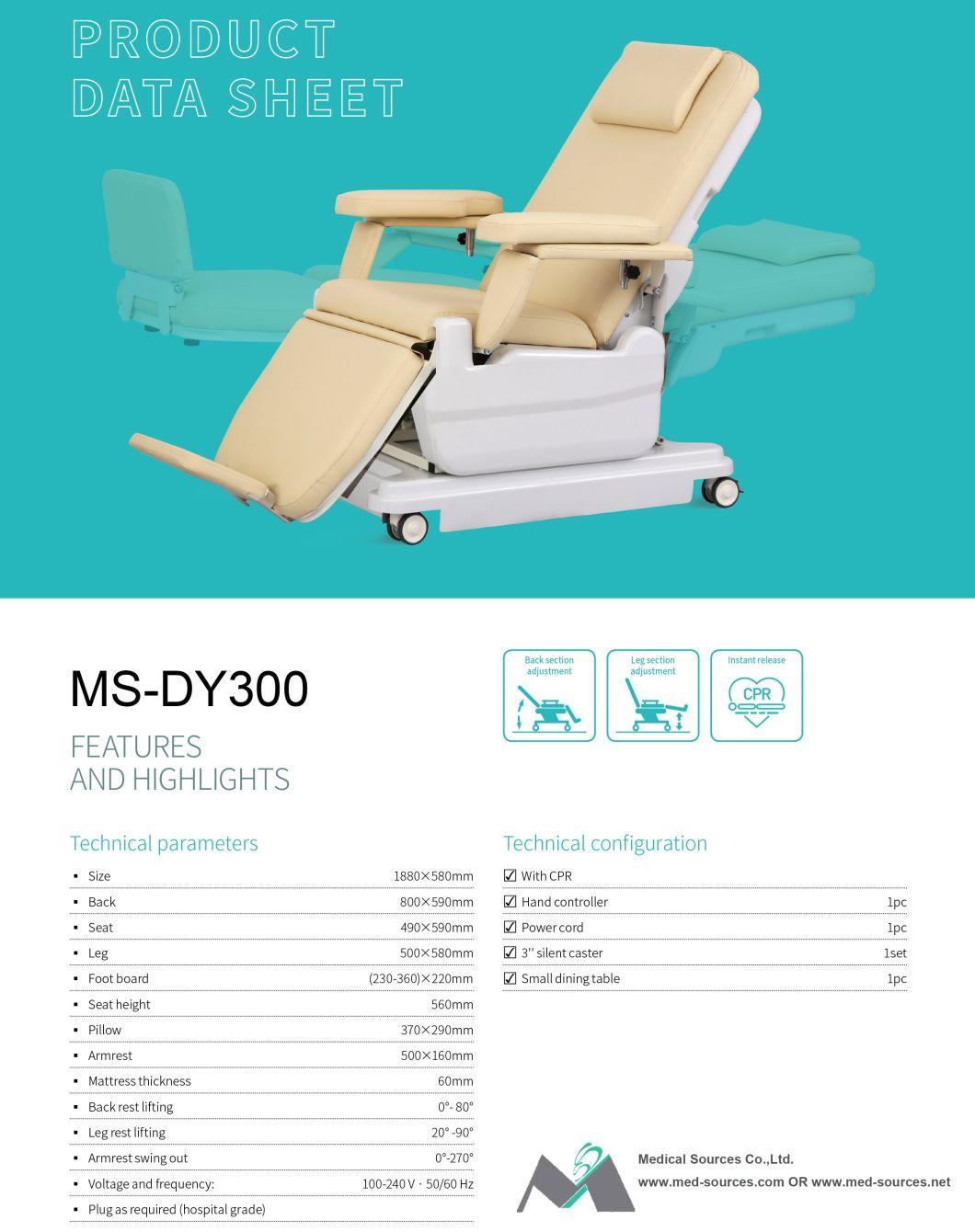 Ms-Dy300 Hospital Comfortable Electric Dialysis Chair