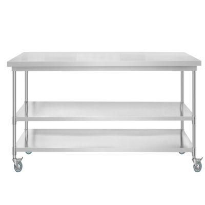 Stainless Steel Hospital Work Table with Wheels