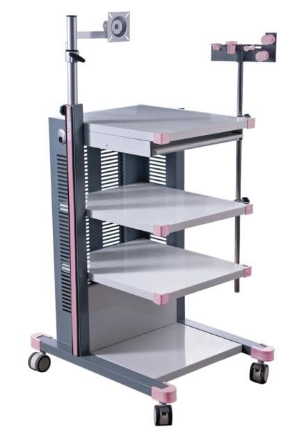 Mobile Computer Workstation Elevated Small Medical Equipment Cart