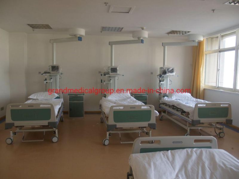 Hospital Bed ICU Bed Medical Bed CE Manual Hospital Furniture Two Function ABS Hospital Double Shake Nuring Operating/Opeartion Room Bed with Table Board