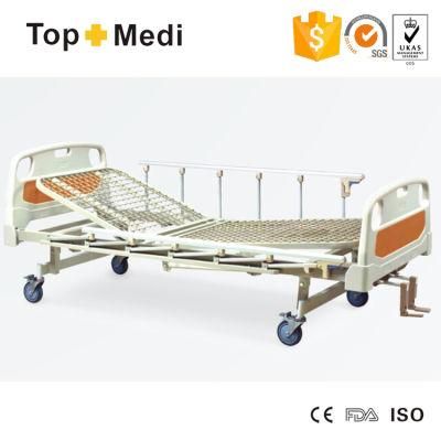 Topmedi Hospital Pedal Locking Manual Three Function Steel Hospital Bed