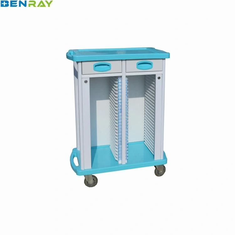 Crash Cart Hospital Medical Supplier ABS Patient Record Trolley
