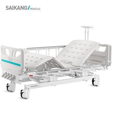 V4w5c Saikang Factory Wholesale 4 Cranks 5 Function Adjustable Manual Hospital Clinic Patient Medical Bed