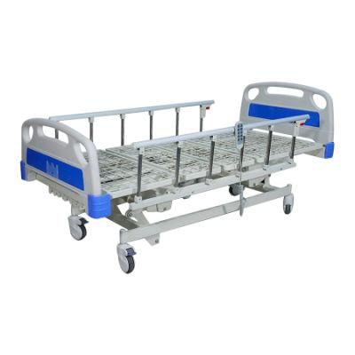 N01e Factory Stainless Steel Medical Equipment Electric 3 Function Adjustable ICU Hospital Bed with Casters Manufacturers