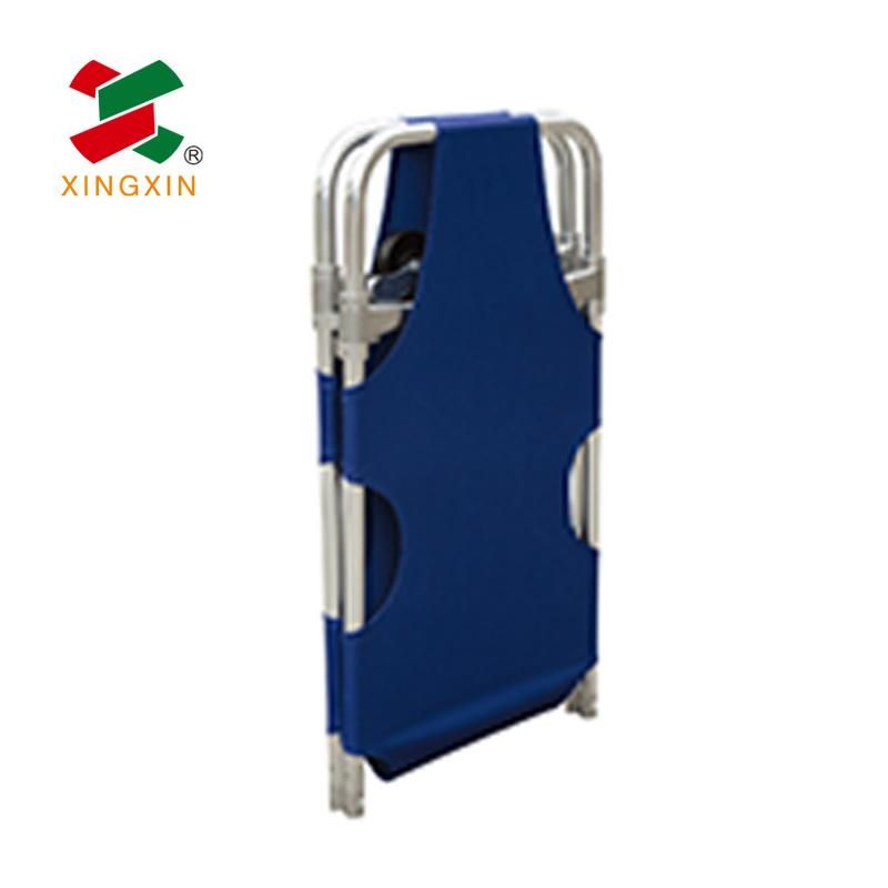 Aluminum Alloy Medical Emergency Folding Stretcher with Wheels and Belts