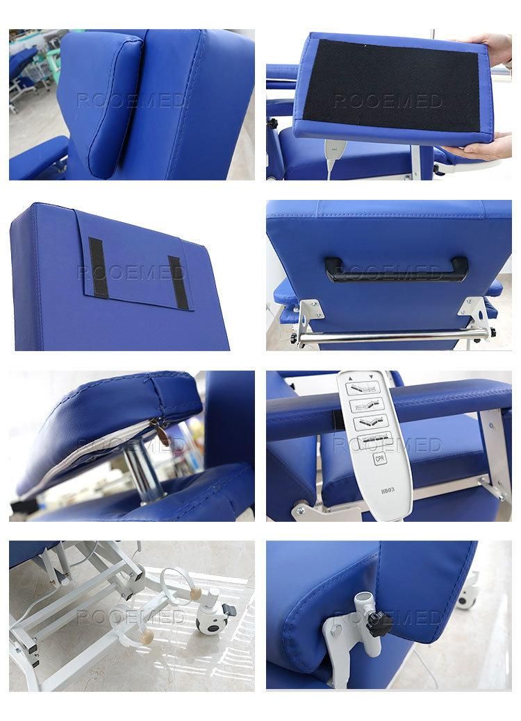 Factory Sale Medical Electric Three Functions Phlebotomy Blood Donation Dialysis Chair with Lift Function and Various Options