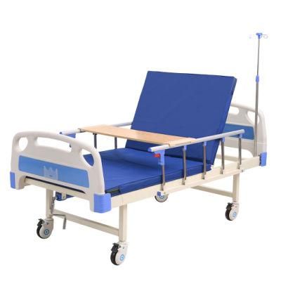 Medical Clinic Furniture 1 Crank ABS Folding Manual Hospital Bed