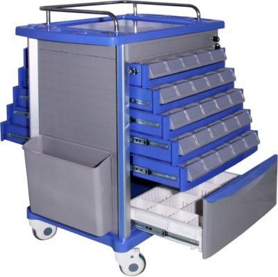 Mn-DC001 CE Approved ABS Medical Instrument Trolley Surgical Equipment Crash Cart