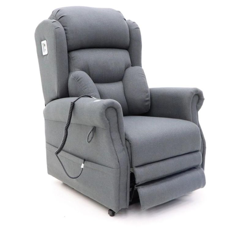 Jky Fabric Power Electric Mobility Riser Lift Recliner Chair Reclining with Tray Table and LED Lights for The Elderly