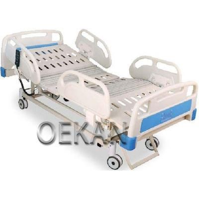 Hospital Electric Adjustable 5 Function Patient Nursing Bed Medical ICU ABS Folding Bed