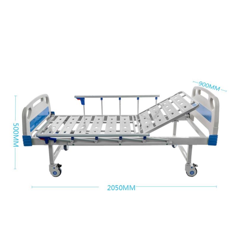 Manual Adjustable Hospital Patient Bed with Silent Wheel B04