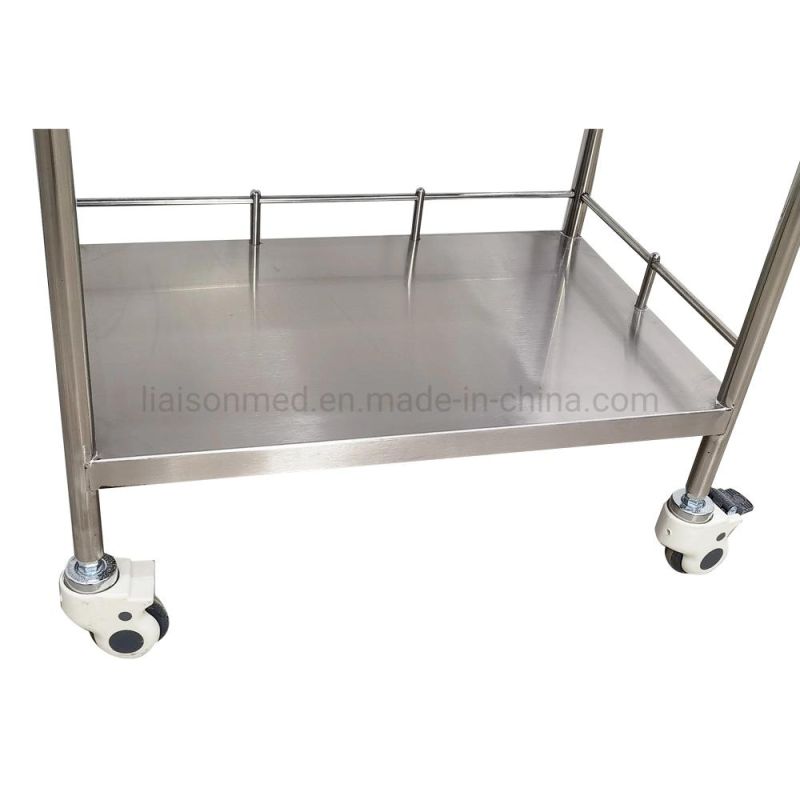 Mn-SUS011 Hospital Medical Instrument 2 Desks Stainless Steel Dental Cabinet Trolley