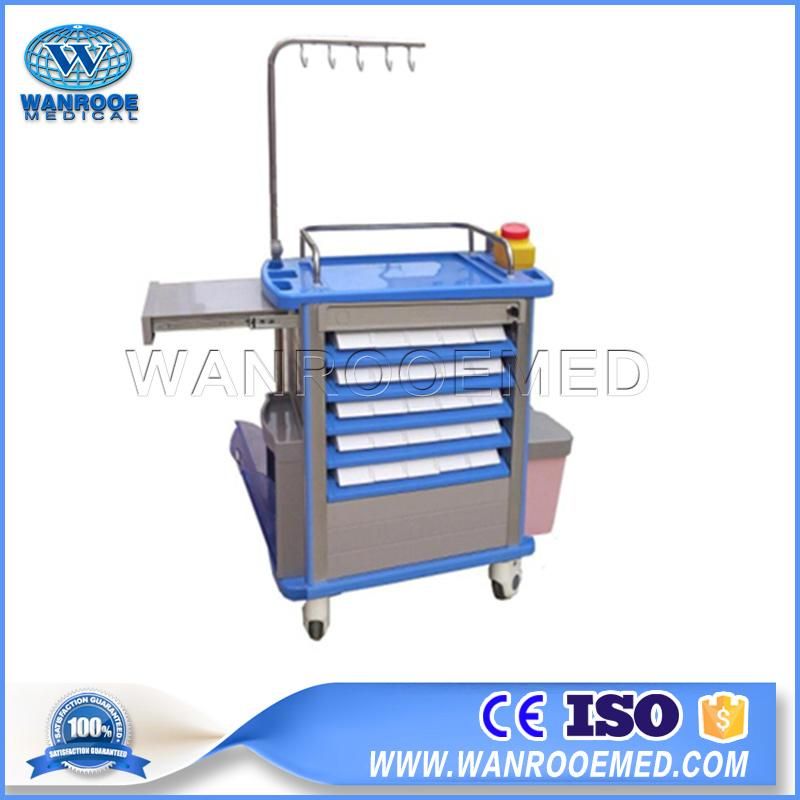 Bmt-01 Hospital Double Side ABS Medical Drag Emergency Infusion Medication Trolley