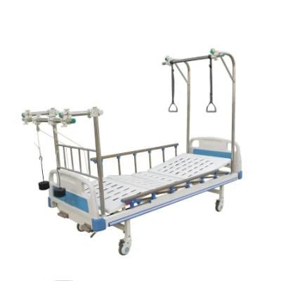 Luxury Medical Hospital Furniture Adjustable Folding 5 Function Orthopedic Bed Manual Patient Nursing Hospital Bed (UL-22MD37)