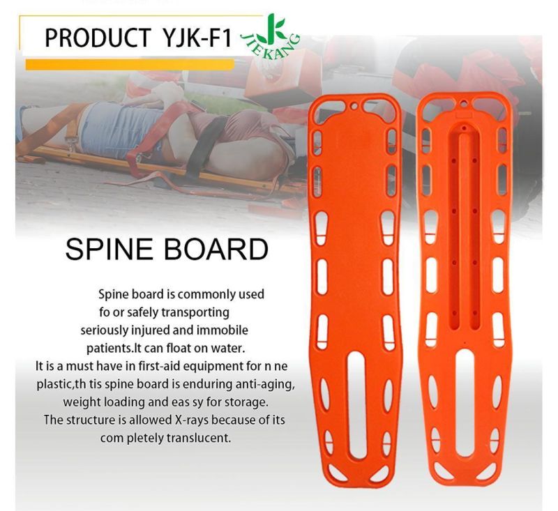 Medical Floating HDPE Plastic Spine Board Stretcher with Straps