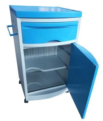 Blue ABS Hospital Bed Side Storage Cabinet
