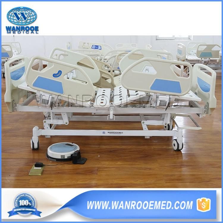 Bam305c Cheap Hospital Manual Adjustable Medical ICU Patient Nursing Clinic Care Bed with Foldable Side Rail