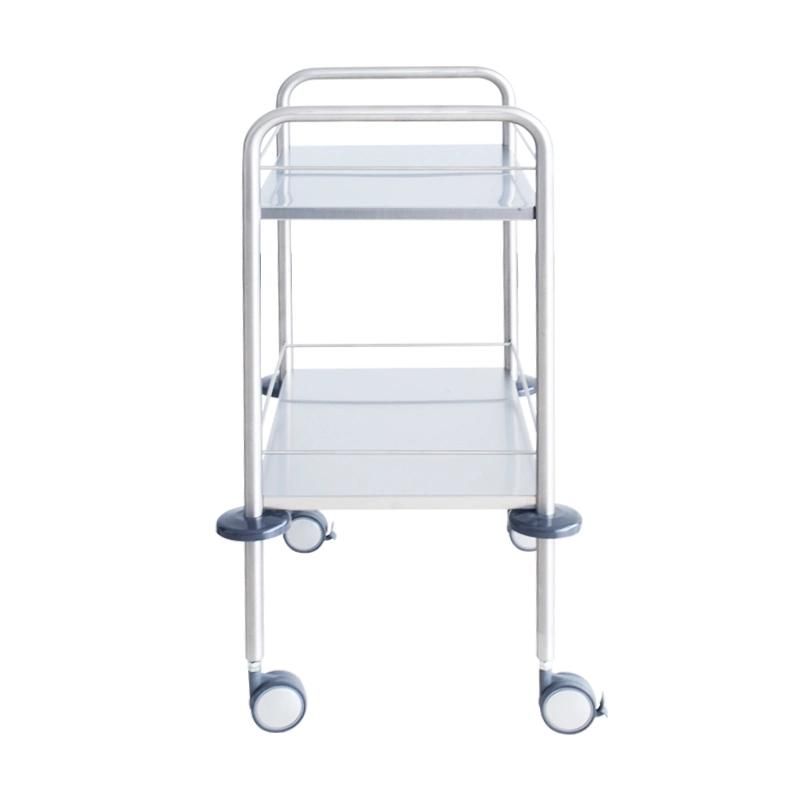 HS6111 China Stainless Steel Two Shelves Cart Hospital Medical Trolley Cart Factory