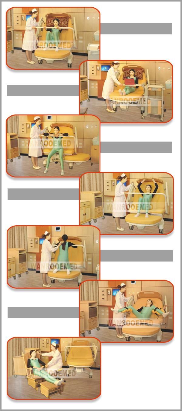 Aldr100e Hospital Furniture Obstetric Electric Medical Gynecology Examination Delivery Bed
