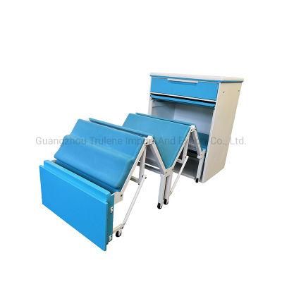 Electrically Retractable Hospital Escort Bed Intelligent Folding Beside Steel Cabinet
