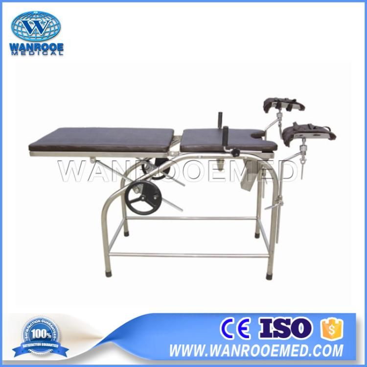 a-2005A Hospital Stainless Steel Gynecology Obstetric Delivery Birthing Parturition Table