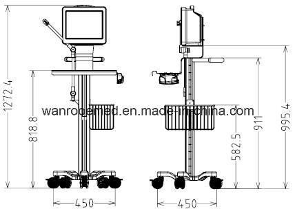 Bwt-004A Medical Mobile Laptop Computer Multi-Function Small Equipment Cart